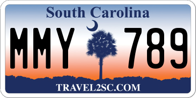 SC license plate MMY789