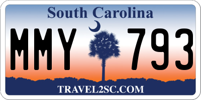 SC license plate MMY793