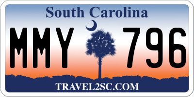 SC license plate MMY796