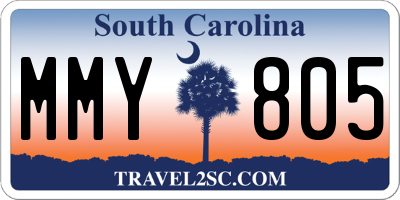 SC license plate MMY805