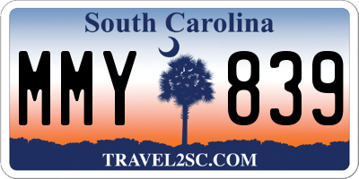 SC license plate MMY839