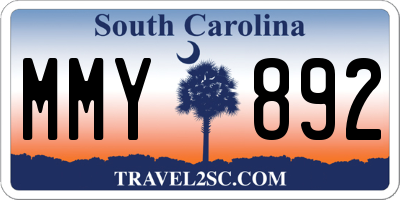 SC license plate MMY892