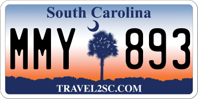SC license plate MMY893