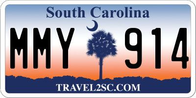 SC license plate MMY914