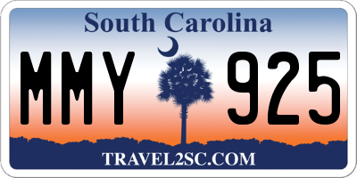 SC license plate MMY925