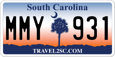 SC license plate MMY931