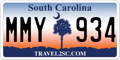 SC license plate MMY934