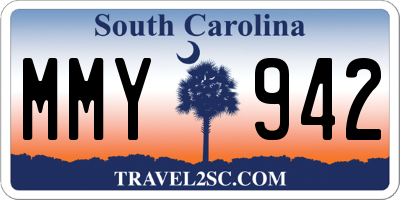 SC license plate MMY942