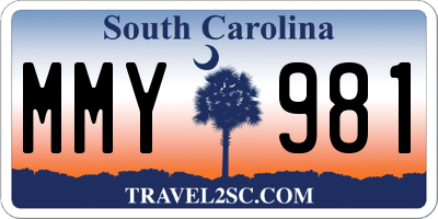 SC license plate MMY981