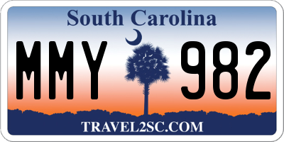 SC license plate MMY982