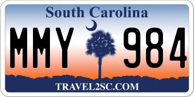 SC license plate MMY984