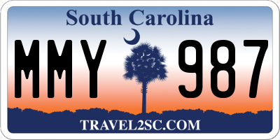 SC license plate MMY987