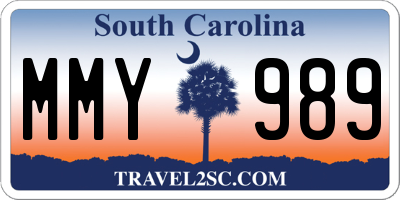 SC license plate MMY989