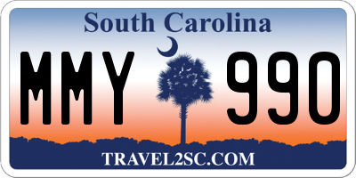 SC license plate MMY990