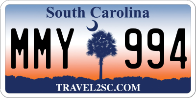 SC license plate MMY994