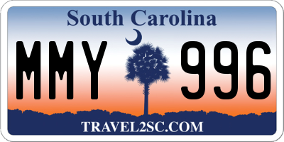 SC license plate MMY996