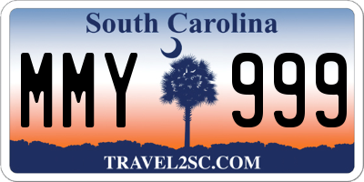 SC license plate MMY999
