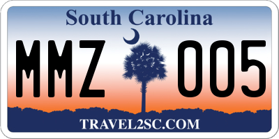 SC license plate MMZ005