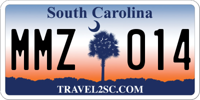SC license plate MMZ014