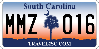 SC license plate MMZ016