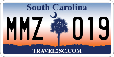 SC license plate MMZ019
