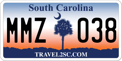 SC license plate MMZ038
