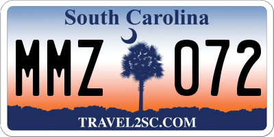 SC license plate MMZ072