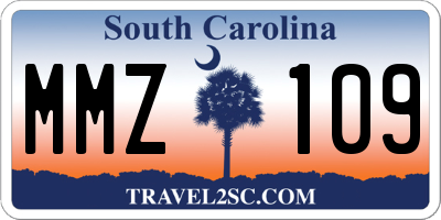 SC license plate MMZ109