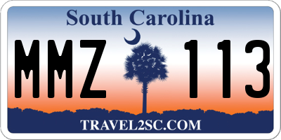 SC license plate MMZ113