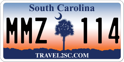 SC license plate MMZ114