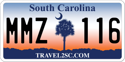 SC license plate MMZ116