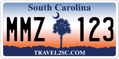 SC license plate MMZ123