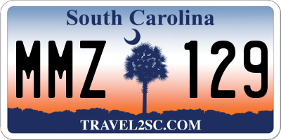 SC license plate MMZ129