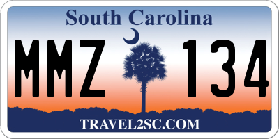SC license plate MMZ134