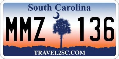 SC license plate MMZ136