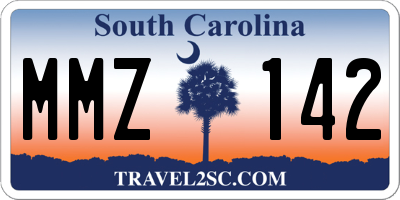 SC license plate MMZ142