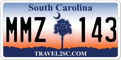 SC license plate MMZ143