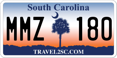 SC license plate MMZ180