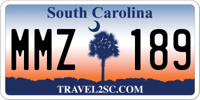 SC license plate MMZ189