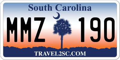 SC license plate MMZ190