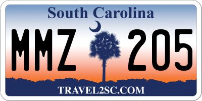 SC license plate MMZ205