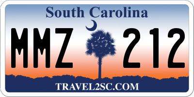SC license plate MMZ212