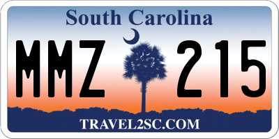 SC license plate MMZ215