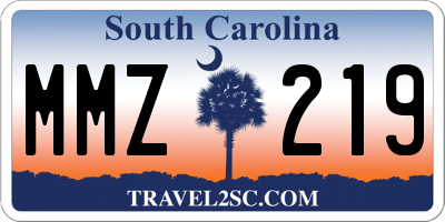 SC license plate MMZ219