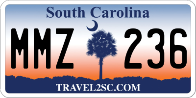 SC license plate MMZ236