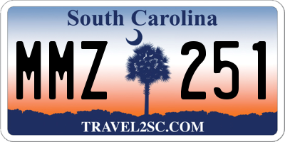 SC license plate MMZ251