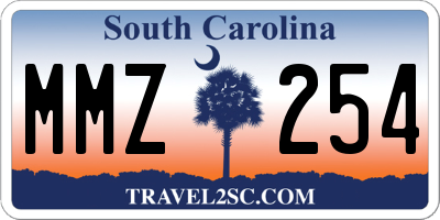 SC license plate MMZ254