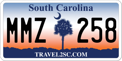 SC license plate MMZ258
