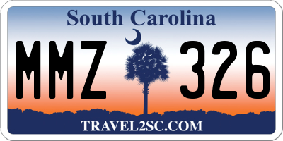 SC license plate MMZ326