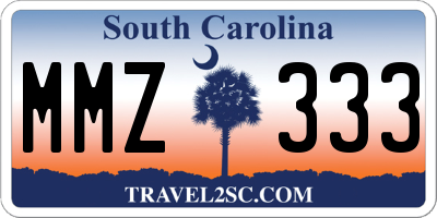 SC license plate MMZ333